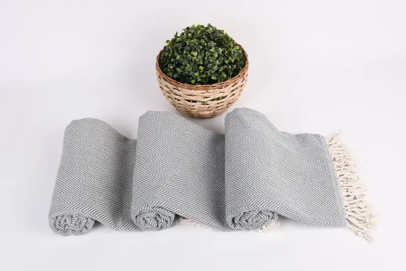 Monogram Beach Towel, Bridesmaid Gifts, Beach Theme Wedding Gift, Scarf Towel, 70x40 Cotton Herringbone Towel, Gift For Bride, Large Turkish Towel - 8