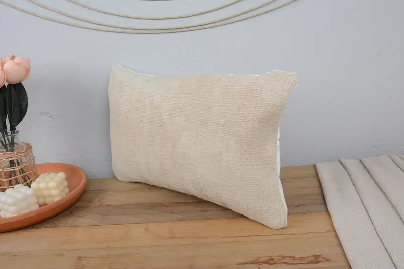 Pillow for Sofa, Cushion Cover, Antique Pillows, 12x20 White Pillow Case, Toss Cushion, Turkish Kilim Pillow, Square Throw Cushion Cover - 4