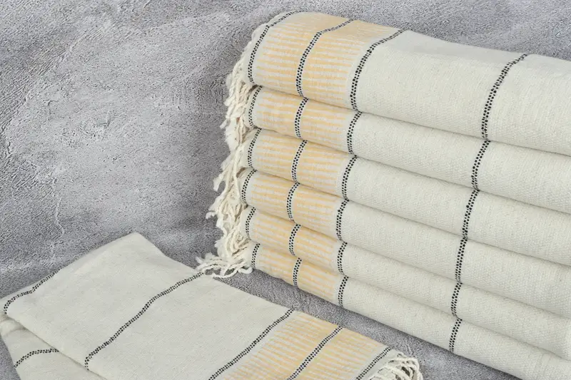 Decorative Towel, Wedding Shower Gift, 70x40 Linen Striped Towel, Personalized Bridesmaid Gift, Wedding Favors, Bachelor Party Favors, Gifts For Him - 2