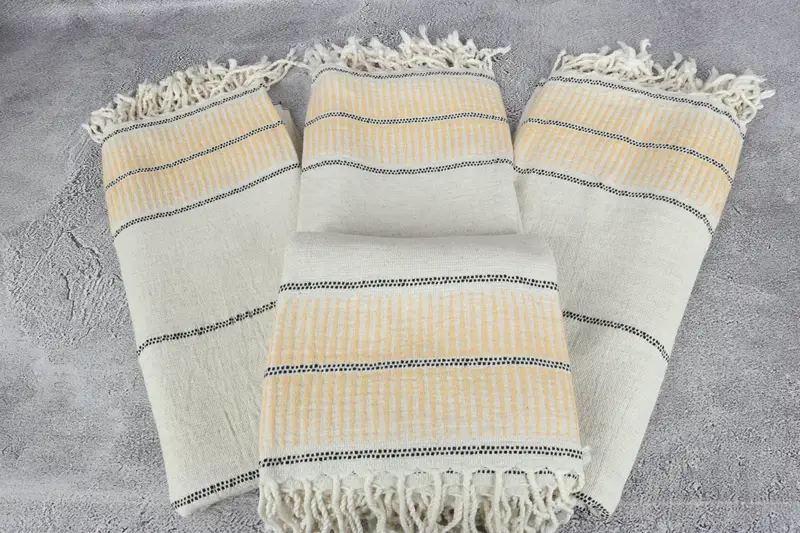 Decorative Towel, Wedding Shower Gift, 70x40 Linen Striped Towel, Personalized Bridesmaid Gift, Wedding Favors, Bachelor Party Favors, Gifts For Him - 4