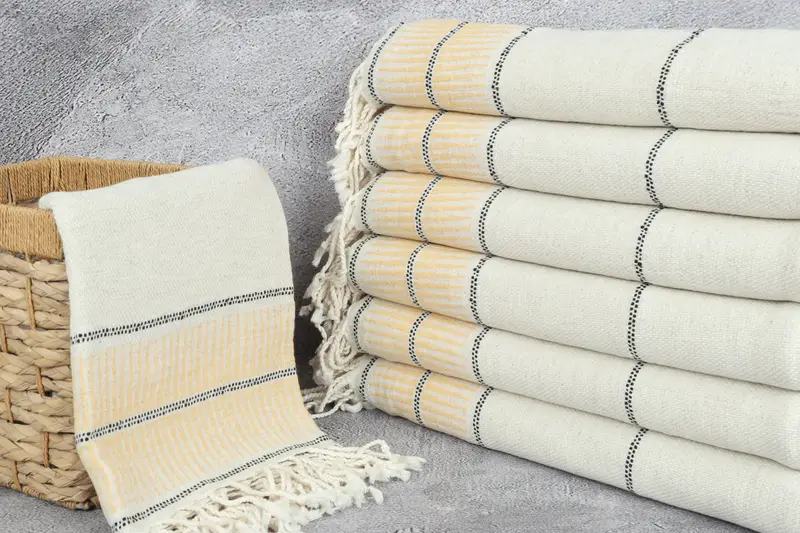 Decorative Towel, Wedding Shower Gift, 70x40 Linen Striped Towel, Personalized Bridesmaid Gift, Wedding Favors, Bachelor Party Favors, Gifts For Him - 3