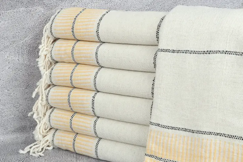 Decorative Towel, Wedding Shower Gift, 70x40 Linen Striped Towel, Personalized Bridesmaid Gift, Wedding Favors, Bachelor Party Favors, Gifts For Him - 1