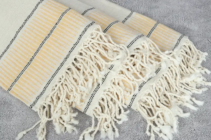 Decorative Towel, Wedding Shower Gift, 70x40 Linen Striped Towel, Personalized Bridesmaid Gift, Wedding Favors, Bachelor Party Favors, Gifts For Him - 5
