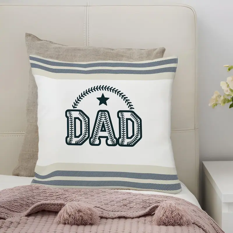 Blue Striped Pillow Cover, Elegant Printed Cushion for Father’s Day, Classic Home Decor - 1