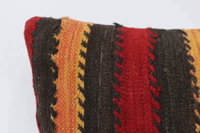 16x24 Orange Pillow Case, Kilim Pillow, Crochet Pattern Cushion Case, Decorative Cushion, Kilim Pillow Cover, Pillow, Kilim Cushion Sham - 2