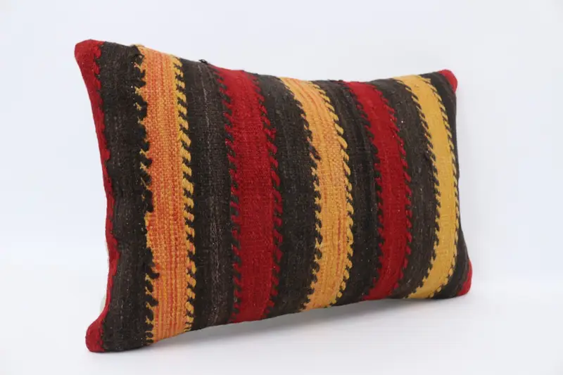 16x24 Orange Pillow Case, Kilim Pillow, Crochet Pattern Cushion Case, Decorative Cushion, Kilim Pillow Cover, Pillow, Kilim Cushion Sham - 3
