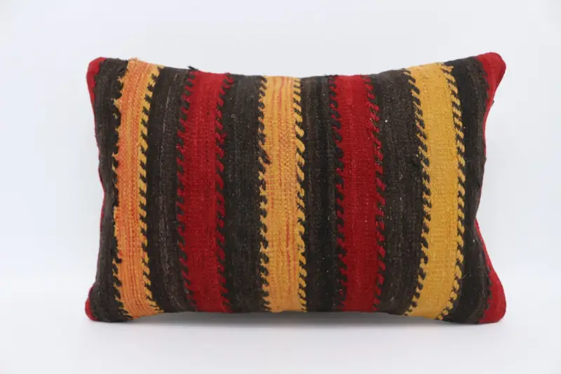 16x24 Orange Pillow Case, Kilim Pillow, Crochet Pattern Cushion Case, Decorative Cushion, Kilim Pillow Cover, Pillow, Kilim Cushion Sham - 1