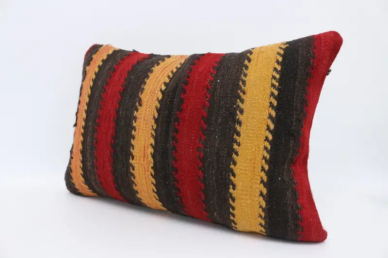 16x24 Orange Pillow Case, Kilim Pillow, Crochet Pattern Cushion Case, Decorative Cushion, Kilim Pillow Cover, Pillow, Kilim Cushion Sham - 4