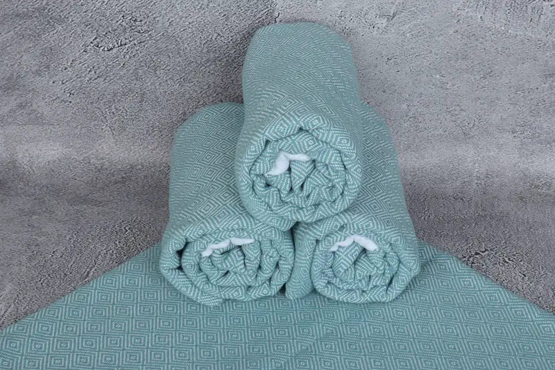 Embroidery Towels, Turkish towel, Personalized Gift, Wedding Gift, Monogram Towels, Summer Towel, 70x40 Cotton Diamond Towel, Turkish Bath Towel Set - 7
