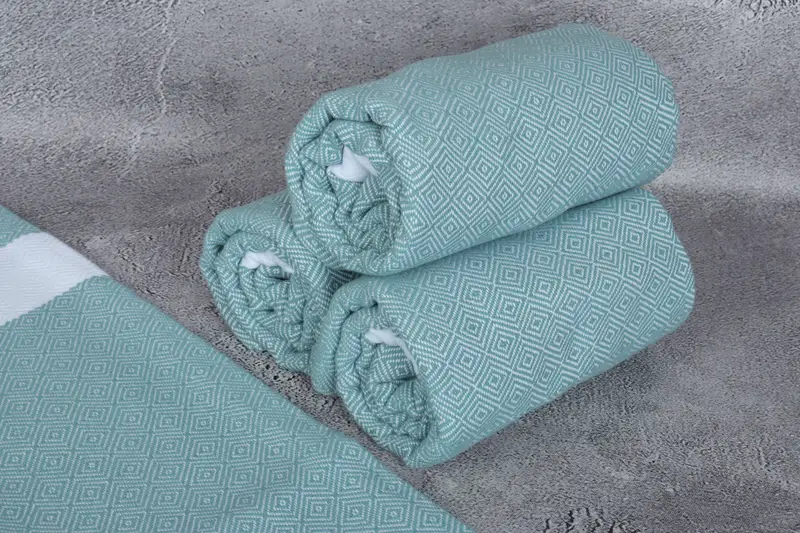Embroidery Towels, Turkish towel, Personalized Gift, Wedding Gift, Monogram Towels, Summer Towel, 70x40 Cotton Diamond Towel, Turkish Bath Towel Set - 8