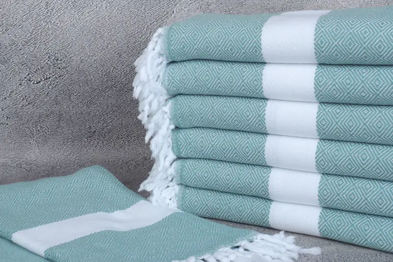 Embroidery Towels, Turkish towel, Personalized Gift, Wedding Gift, Monogram Towels, Summer Towel, 70x40 Cotton Diamond Towel, Turkish Bath Towel Set - 2