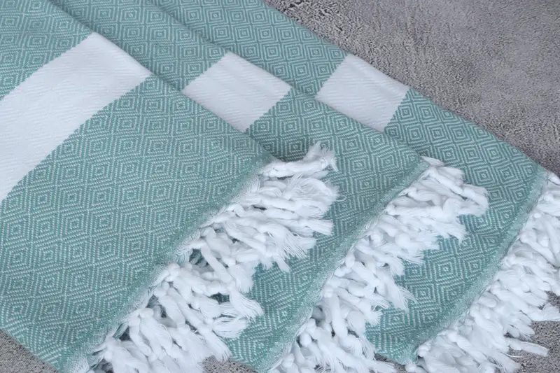 Embroidery Towels, Turkish towel, Personalized Gift, Wedding Gift, Monogram Towels, Summer Towel, 70x40 Cotton Diamond Towel, Turkish Bath Towel Set - 5