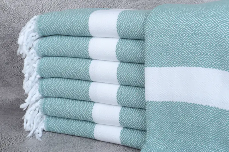 Embroidery Towels, Turkish towel, Personalized Gift, Wedding Gift, Monogram Towels, Summer Towel, 70x40 Cotton Diamond Towel, Turkish Bath Towel Set - 1