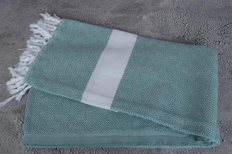 Embroidery Towels, Turkish towel, Personalized Gift, Wedding Gift, Monogram Towels, Summer Towel, 70x40 Cotton Diamond Towel, Turkish Bath Towel Set - 6