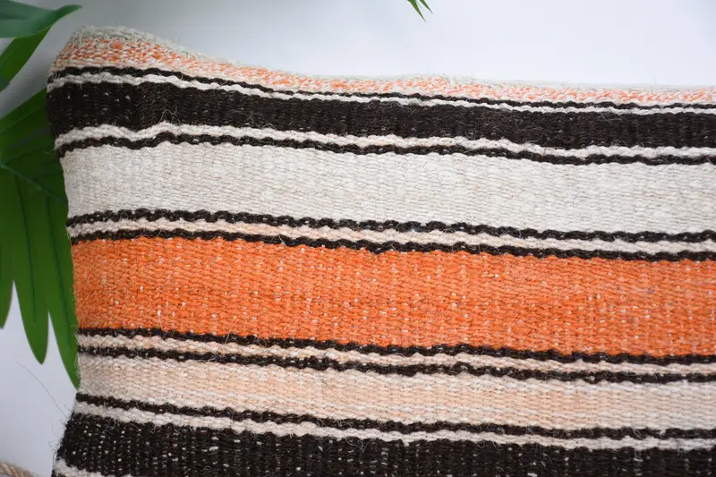 Gift Pillow, Cushion Case, Bohemian Cushion Pillow Sham, Vintage Pillow, 12x20 White Pillow, Handmade Kilim Cushion, Anatolian Pillow Cover - 2