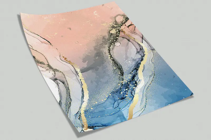 Wall Paper Peel and Stick, Modern Wall Paper, Soft Tones Wallpaper, Blue Pink Marble, 3d Wall Paper, Shimmery Wall Decor, - 4