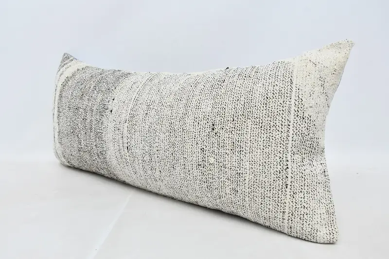 Pillow Cover, Boho Pillow Sham Cover, Turkish Rugs Cushion, 16x36 Brown Pillow Sham, Interior Designer Pillow, Vintage Kilim Pillow - 4