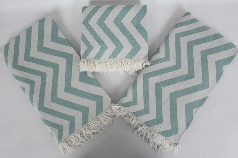 House Warming Gift, Embroidered Towel, Spa Towel, Monogrammed Beach Towel, Luxury Beach Towel, Hammam towel, 70x40 Cotton Zigzag Design Towel - 8