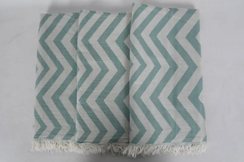 House Warming Gift, Embroidered Towel, Spa Towel, Monogrammed Beach Towel, Luxury Beach Towel, Hammam towel, 70x40 Cotton Zigzag Design Towel - 3