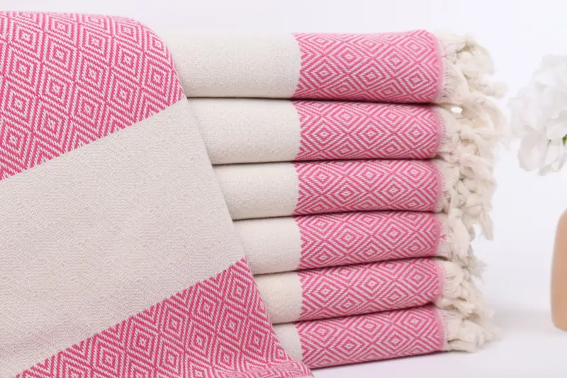 Custom Beach Towel Fuchsia Turkish Cotton, 40x71 Inches