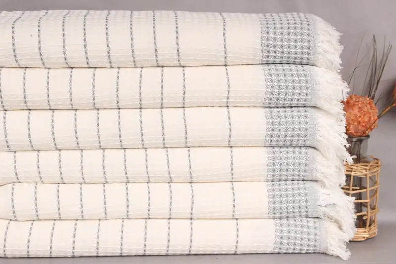 70x40 Cotton Waffle Towel, Christmas Favors, Organic Turkish towel, Luxury towel, Personalized Home Gift Wedding, Monogrammed Beach Towel - 2
