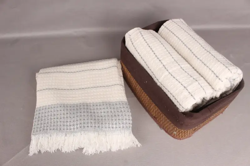 70x40 Cotton Waffle Towel, Christmas Favors, Organic Turkish towel, Luxury towel, Personalized Home Gift Wedding, Monogrammed Beach Towel - 5