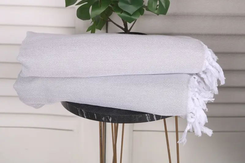 Monogrammed Hand Towel, Personalized Gifts, Turkish Hand Towel, Bridesmaid Proposal Gift, 36x18 Cotton Herringbone Towel, Wedding Anniversary Gift - 3