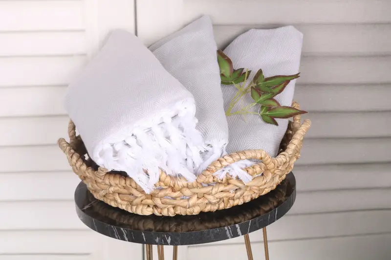 Monogrammed Hand Towel, Personalized Gifts, Turkish Hand Towel, Bridesmaid Proposal Gift, 36x18 Cotton Herringbone Towel, Wedding Anniversary Gift - 5
