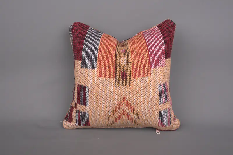 Pillow for Sofa, Bolster Cushion, 12x12 Beige Cushion Case, Boho Pillow Sham Cover, Pillow Cover, Bench Cushion, Colorful Pillow, Home Decor Pillow - 1