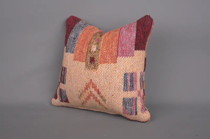 Pillow for Sofa, Bolster Cushion, 12x12 Beige Cushion Case, Boho Pillow Sham Cover, Pillow Cover, Bench Cushion, Colorful Pillow, Home Decor Pillow - 3