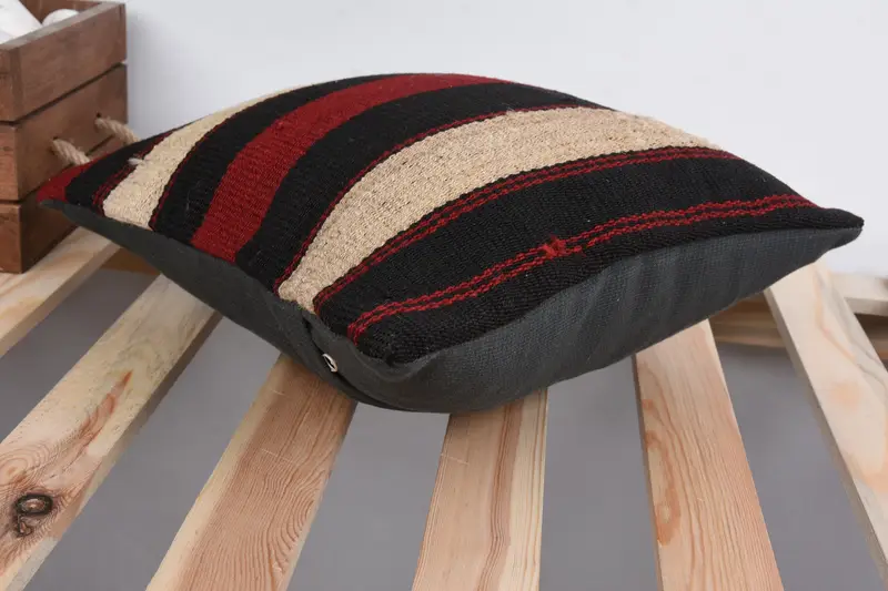 12x12 Brown Cushion Case, Cushion Cover, Pillow for Sofa, Boho Chic Cushion Cover, Throw Kilim Pillow, Rustic Cushion Cover, Vintage Kilim Pillow - 6