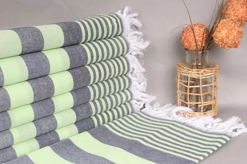 Spa Towel, Sand-resistant towel, Turkish Towel Beach, 68x36 Cotton Striped Towel, Quick-Dry Beach Towel, Embroidery Towels, Handwoven Turkish Towel - 1