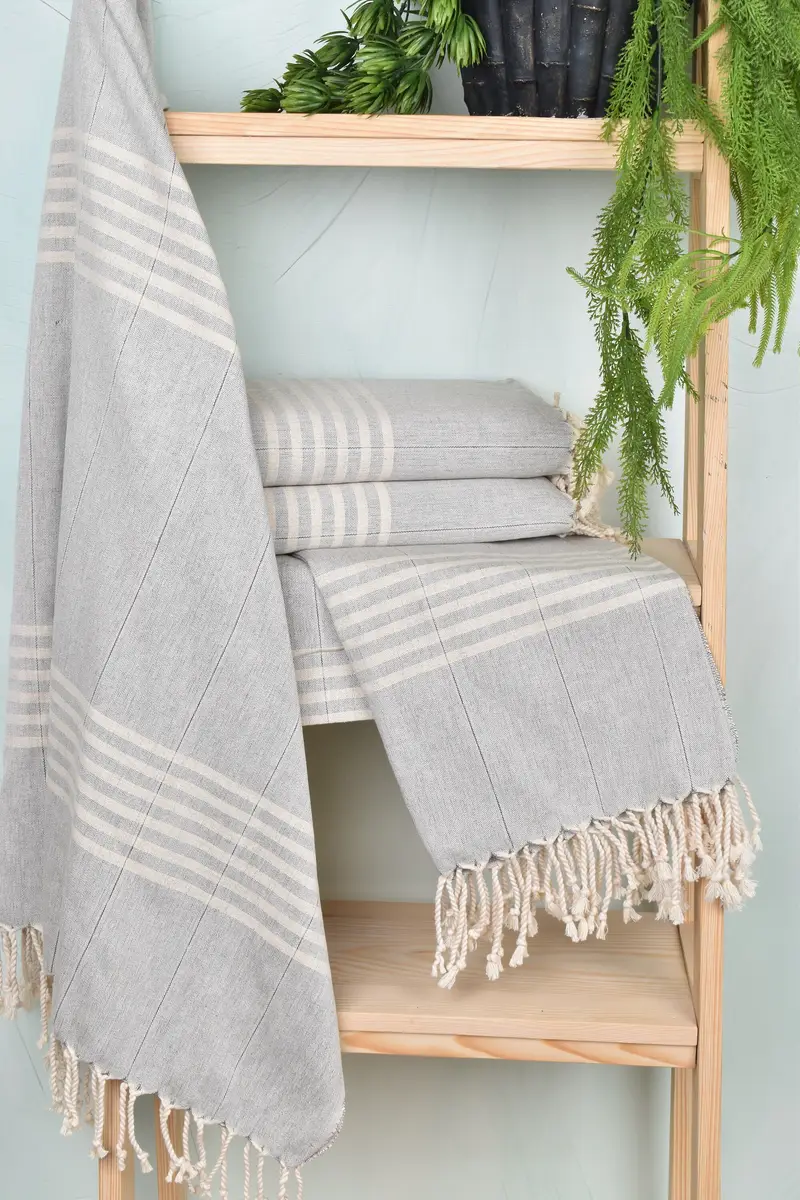 Bachelor Bachelorette Party Favors, Housewarming Gift, Turkish Towel Set, 70x40 Linen Striped Towel, Bride Gift, Turkish Towel USA, Cotton towel - 6