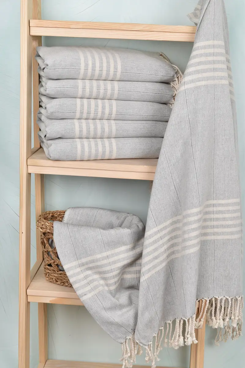 Bachelor Bachelorette Party Favors, Housewarming Gift, Turkish Towel Set, 70x40 Linen Striped Towel, Bride Gift, Turkish Towel USA, Cotton towel - 3