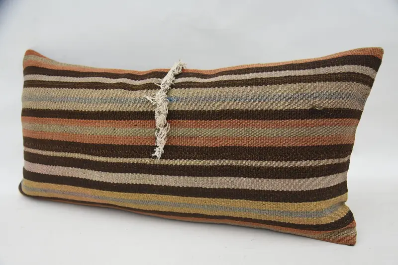 12x24 Brown Pillow Case, Pillow, Kilim Cushion Sham, Pillow for Sofa, Authentic Pillow Sham, Boho Pillow Sham Cover, Lounge Throw Pillow Sham - 3