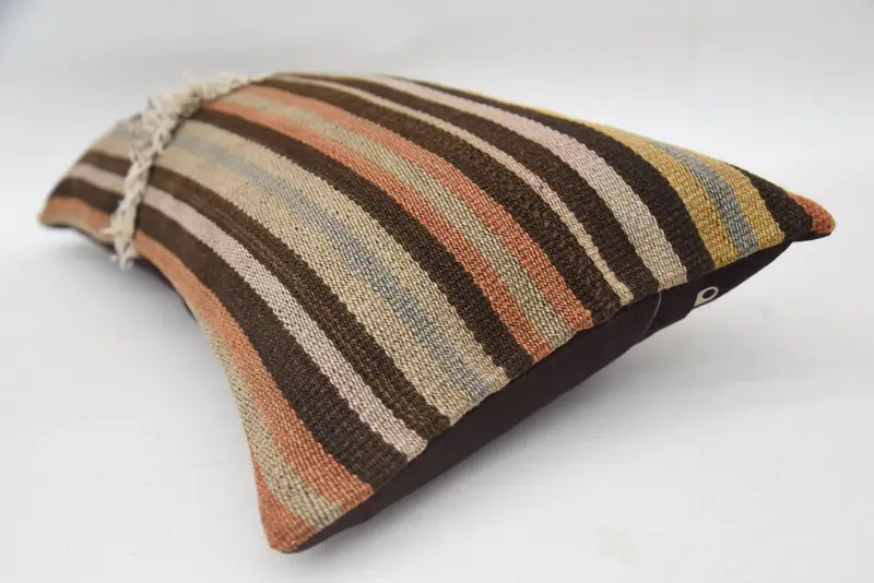 12x24 Brown Pillow Case, Pillow, Kilim Cushion Sham, Pillow for Sofa, Authentic Pillow Sham, Boho Pillow Sham Cover, Lounge Throw Pillow Sham - 6