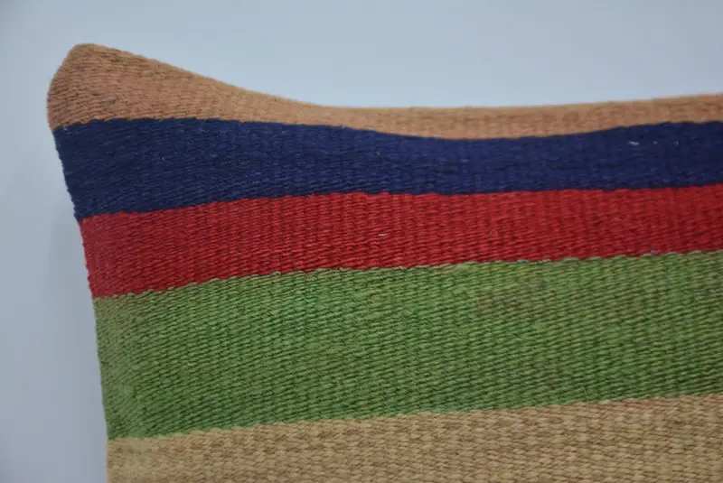 Vintage Kilim Throw Pillow, Cushion, Bolster Throw Cushion Cover, Gift Pillow, Vintage Cushion Cover, Vintage Kilim Pillow, 16x16 Green Cushion Case - 2