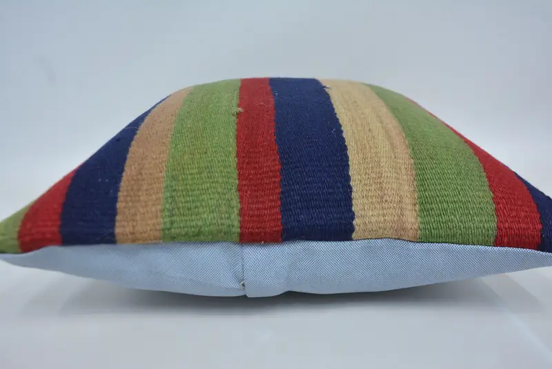 Vintage Kilim Throw Pillow, Cushion, Bolster Throw Cushion Cover, Gift Pillow, Vintage Cushion Cover, Vintage Kilim Pillow, 16x16 Green Cushion Case - 5