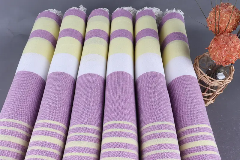 Soft and absorbent Turkish towel, 70x40 Cotton Striped Towel, Fouta towel, Lightweight Turkish towel, Christmas Favors, Turkish Towel Beach - 3