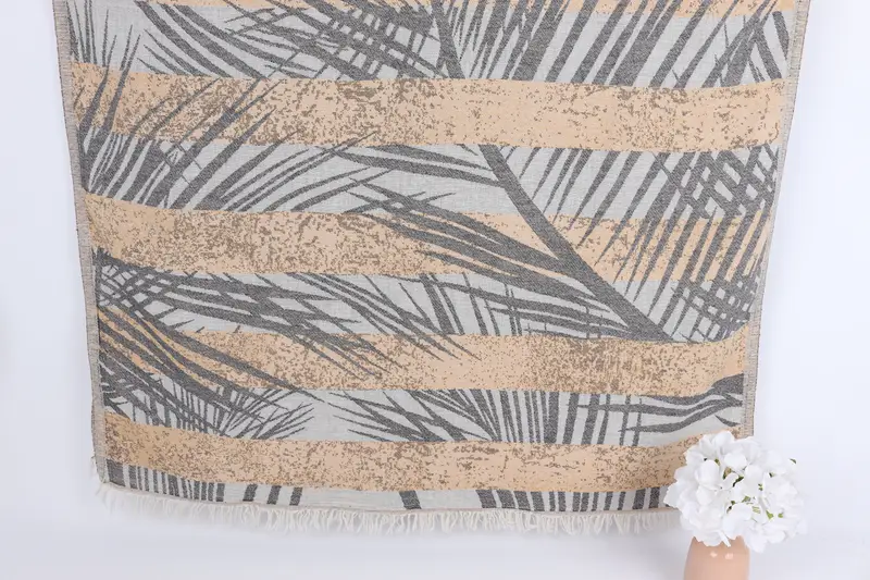 Türkisches Handtuch, personalisierte Geschenkbox, senffarbenes Blumenmuster, 38 x 77 Zoll