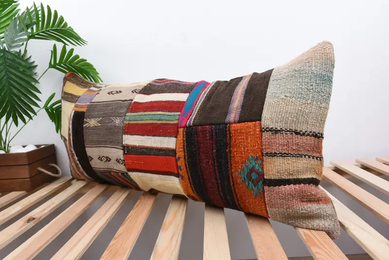 16x36 Brown Pillow, Ethnic Pillow Cover Pillow, Antique Pillows, Bed Cushion, Aztec Pillow Cover, Pillow for Couch, Vintage Pillow, Pillow Case - 5