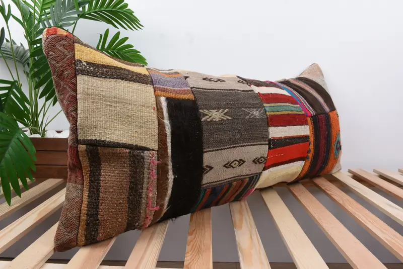 16x36 Brown Pillow, Ethnic Pillow Cover Pillow, Antique Pillows, Bed Cushion, Aztec Pillow Cover, Pillow for Couch, Vintage Pillow, Pillow Case - 4