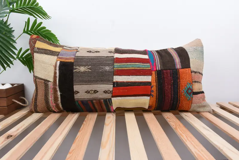 16x36 Brown Pillow, Ethnic Pillow Cover Pillow, Antique Pillows, Bed Cushion, Aztec Pillow Cover, Pillow for Couch, Vintage Pillow, Pillow Case - 1