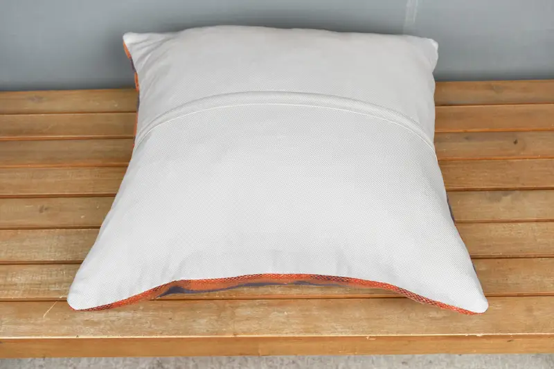 Turkish Pillow, Kilim Pillow Cover, 20x20 Orange Pillow, Nomadic Pillow Cover, Cushion Case, Seat Pillow Cover, Kilim Pillow - 5