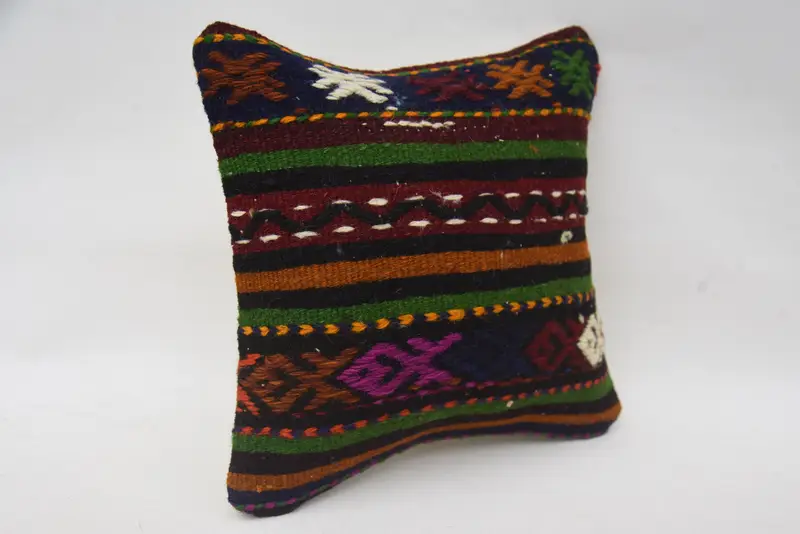 Yoga Cushion Cover, Pillow for Couch, 12x12 Green Cushion Cover, Pillow Sham, Turkish Kilim Pillow, Gift Pillow, Authentic Pillow Cover - 2
