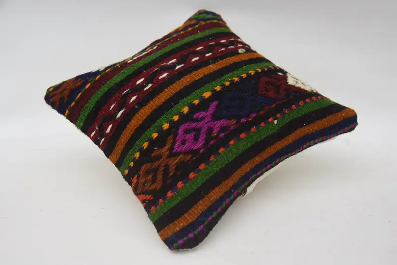 Yoga Cushion Cover, Pillow for Couch, 12x12 Green Cushion Cover, Pillow Sham, Turkish Kilim Pillow, Gift Pillow, Authentic Pillow Cover - 6