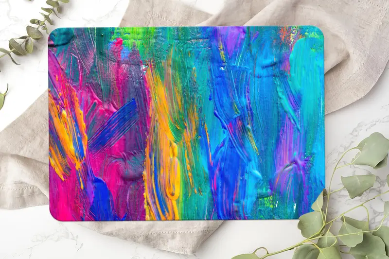 ブラシ パターン デザインの抽象的なカラフルなガラスまな板