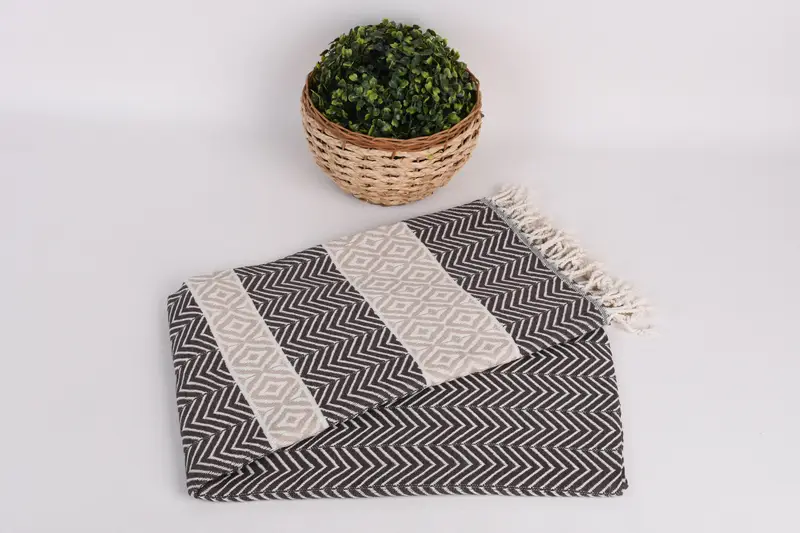 Gift For The Home Decor, Sand-free towel, 70x40 Cotton Chevron Towel, Lightweight Turkish towel, Bridal Party Gifts, Embroidery Towel, Custom Towel - 4