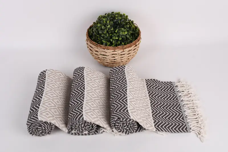 Gift For The Home Decor, Sand-free towel, 70x40 Cotton Chevron Towel, Lightweight Turkish towel, Bridal Party Gifts, Embroidery Towel, Custom Towel - 8