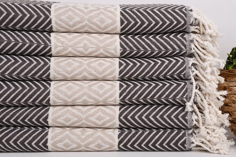 Gift For The Home Decor, Sand-free towel, 70x40 Cotton Chevron Towel, Lightweight Turkish towel, Bridal Party Gifts, Embroidery Towel, Custom Towel - 2